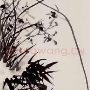 90年代 蒋凤白《芳兰九畹》国画花鸟作品图片鉴赏