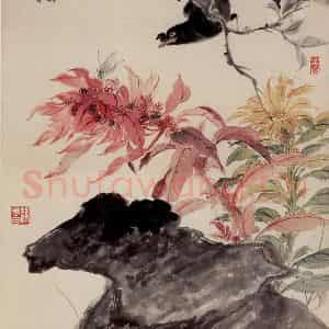 50年代 蒋凤白《鹦鹆图》国画花鸟作品图片鉴赏
