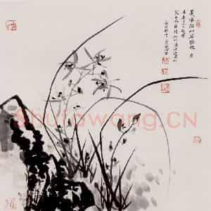 1999年 蒋凤白《是谁招此屈骚魂》国画花鸟作品图片鉴赏