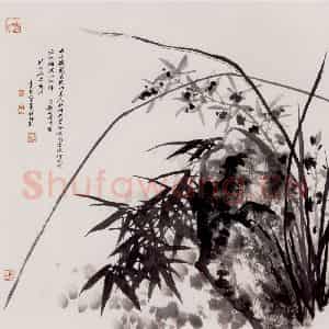 1999年 蒋凤白《郑板桥诗意》国画花鸟作品图片鉴赏
