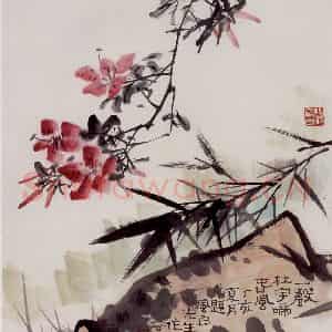 70年代 蒋凤白《一声杜宇啼春风》国画花鸟作品图片鉴赏