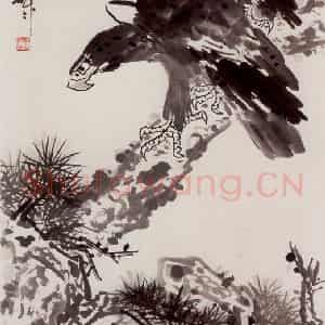 1980年 蒋凤白《英姿永发》国画花鸟作品图片鉴赏