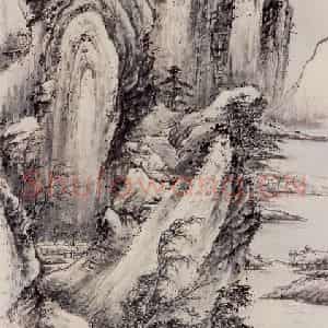 40年代 蒋凤白《仿古山水》国画山水作品图片鉴赏