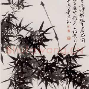 80年代 蒋凤白《谷间有此凌云气》国画花鸟作品图片鉴赏