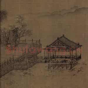 宋代 刘松年《四景山水图》国画山水作品图片鉴赏