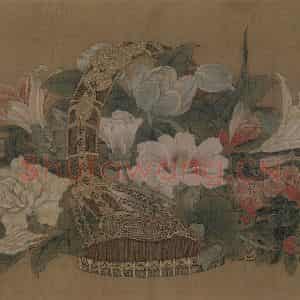 宋代 李嵩《花篮图》国画花鸟作品图片鉴赏
