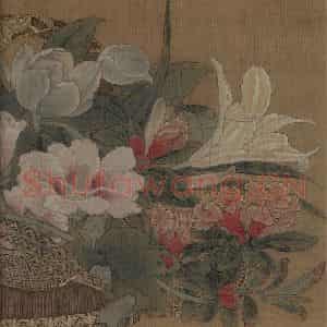 宋代 李嵩《花篮图》国画花鸟作品图片鉴赏