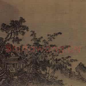 宋代 夏圭《梧竹溪堂图》国画山水作品图片鉴赏