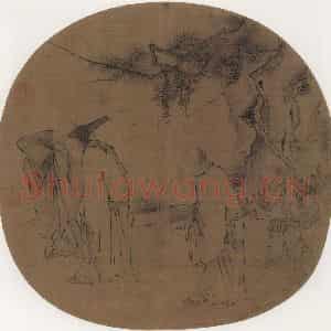 宋代 梁楷《三高游赏图》国画人物作品图片鉴赏