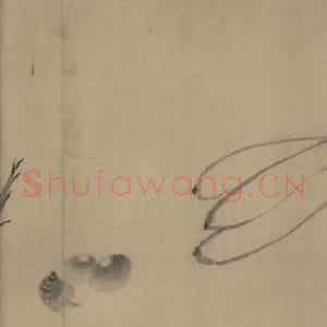 宋代 牧溪《水墨写生图》国画花鸟作品图片鉴赏