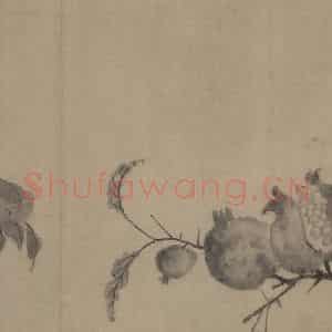 宋代 牧溪《水墨写生图》国画花鸟作品图片鉴赏