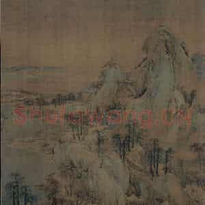 宋代 赵伯驹《江山秋色图》国画山水作品图片鉴赏
