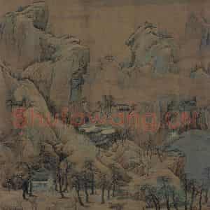 宋代 赵伯驹《江山秋色图》国画山水作品图片鉴赏
