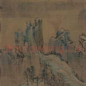 宋代 赵伯驹《江山秋色图》国画山水作品图片鉴赏