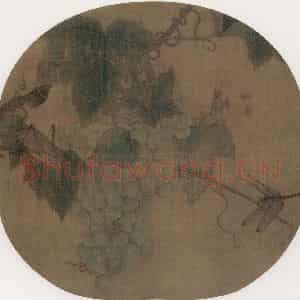 宋代 林椿《葡萄草虫图》国画花鸟作品图片鉴赏