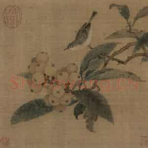 宋代 林椿《枇杷山鸟图》国画花鸟作品图片鉴赏