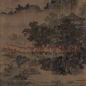 宋代 刘松年《四景山水图》国画山水作品图片鉴赏