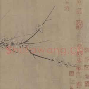 宋朝 扬无咎《四梅图》国画花鸟作品图片鉴赏