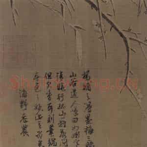 宋朝 扬无咎《雪梅图》国画花鸟作品图片鉴赏