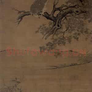 宋朝 李迪《枫鹰雉鸡图》国画花鸟作品图片鉴赏