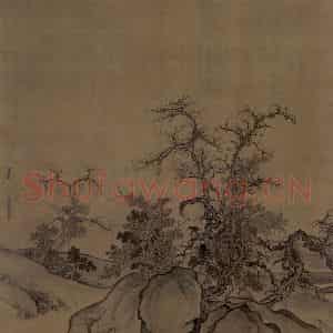 宋代 郭熙《窠石平远图》国画山水工笔作品图片鉴赏