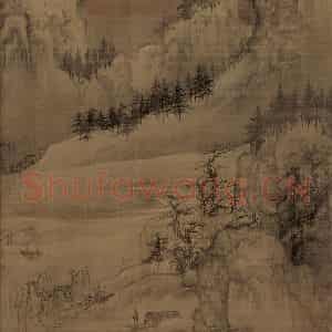 宋代 王诜《渔村小雪图》国画山水工笔作品图片鉴赏