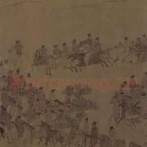 宋代 李公麟《临韦偃牧放图》国画花鸟工笔作品图片鉴赏