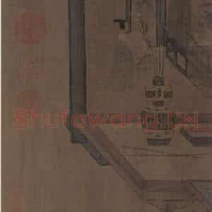 五代 周文矩《重屏会棋图》国画人物工笔作品图片鉴赏