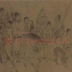 宋代 李公麟《西岳降灵图》国画人物工笔作品图片鉴赏