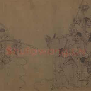 宋代 李公麟《西岳降灵图》国画人物工笔作品图片鉴赏