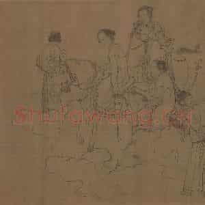 宋代 李公麟《西岳降灵图》国画人物工笔作品图片鉴赏
