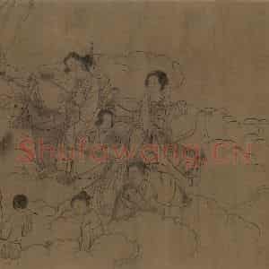 宋代 李公麟《西岳降灵图》国画人物工笔作品图片鉴赏