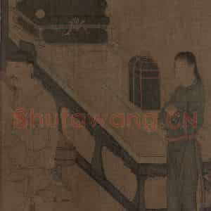 五代 周文矩《重屏会棋图》国画人物工笔作品图片鉴赏