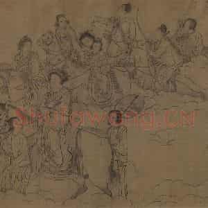 宋代 李公麟《西岳降灵图》国画人物工笔作品图片鉴赏