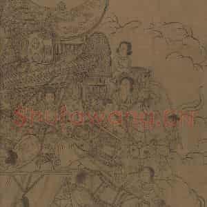宋代 李公麟《西岳降灵图》国画人物工笔作品图片鉴赏