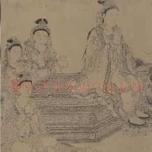 宋代 李公麟《维摩演教图》国画人物工笔作品图片鉴赏