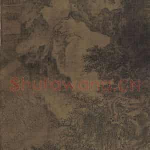 五代 卫贤《高士图》国画山水写意作品图片鉴赏