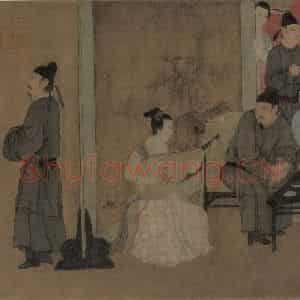 五代 顾闳中《韩熙载夜宴图》国画人物工笔作品图片鉴赏