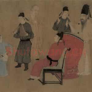 五代 顾闳中《韩熙载夜宴图》国画人物工笔作品图片鉴赏