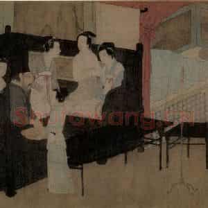 五代 顾闳中《韩熙载夜宴图》国画人物工笔作品图片鉴赏