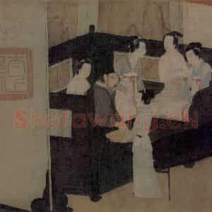 五代 顾闳中《韩熙载夜宴图》国画人物工笔作品图片鉴赏