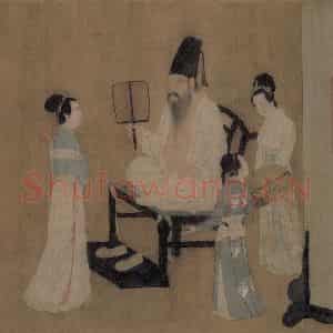 五代 顾闳中《韩熙载夜宴图》国画人物工笔作品图片鉴赏