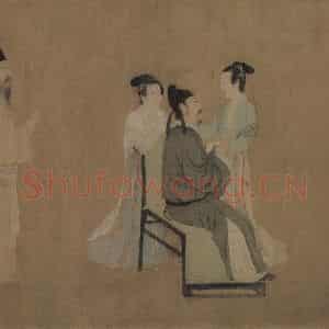 五代 顾闳中《韩熙载夜宴图》国画人物工笔作品图片鉴赏