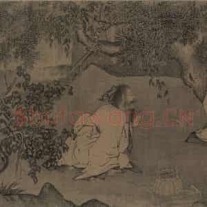 宋代 李唐《采薇图》国画人物作品图片鉴赏