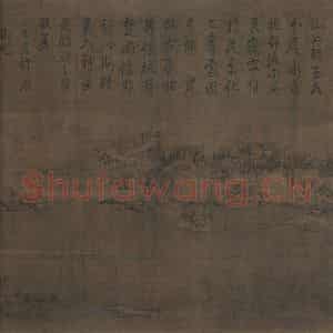 宋代 赵佶《雪江归棹图》国画山水作品图片鉴赏