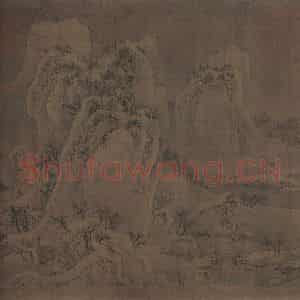 宋代 赵佶《雪江归棹图》国画山水作品图片鉴赏