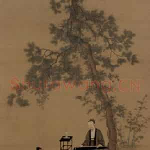 宋代 赵佶《听琴图》国画综合作品图片鉴赏