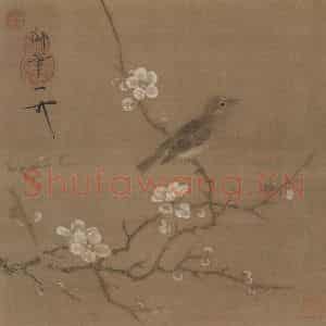 宋代 赵佶《梅花绣眼图》国画花鸟作品图片鉴赏