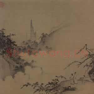 宋代《云峰远眺》国画综合作品图片鉴赏