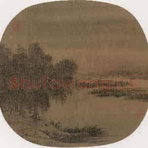 宋代《柳塘秋草》国画花鸟作品图片鉴赏